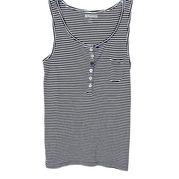 MAGELLAN SPORTSWEAR TANK TOP, WOMENS, M, NAVY BLUE/WHITE HORIZONTAL STRIPES - Picture 1 of 11